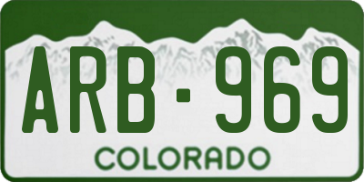 CO license plate ARB969