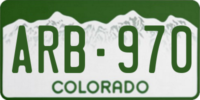CO license plate ARB970