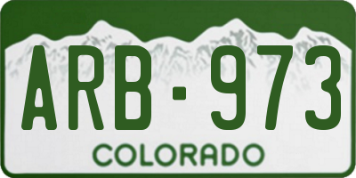 CO license plate ARB973