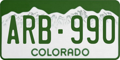 CO license plate ARB990