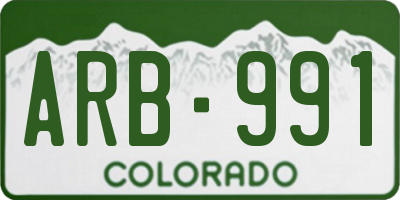 CO license plate ARB991