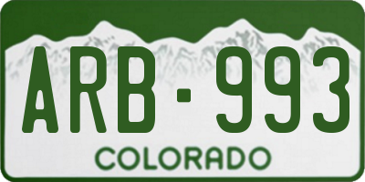 CO license plate ARB993