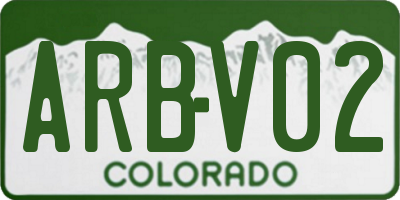 CO license plate ARBV02