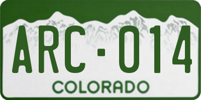 CO license plate ARC014