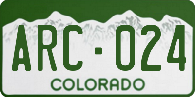 CO license plate ARC024