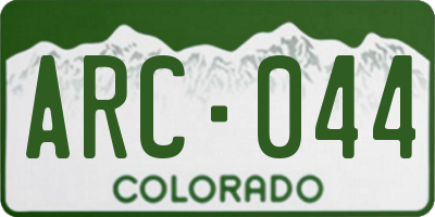 CO license plate ARC044