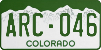 CO license plate ARC046