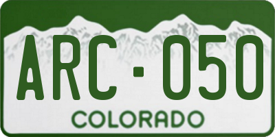 CO license plate ARC050