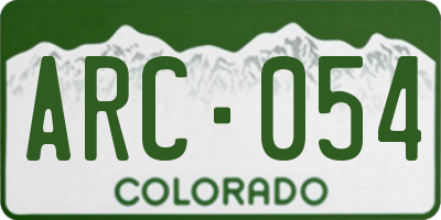 CO license plate ARC054
