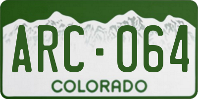 CO license plate ARC064