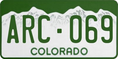 CO license plate ARC069