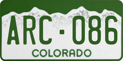 CO license plate ARC086