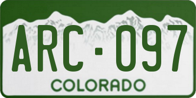 CO license plate ARC097