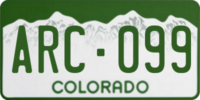 CO license plate ARC099