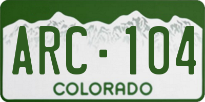CO license plate ARC104