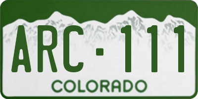 CO license plate ARC111
