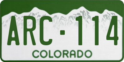 CO license plate ARC114