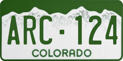 CO license plate ARC124