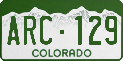 CO license plate ARC129