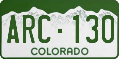 CO license plate ARC130