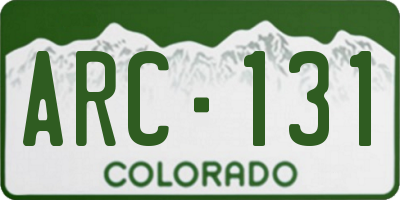CO license plate ARC131