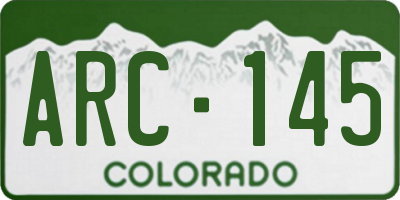 CO license plate ARC145