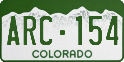 CO license plate ARC154