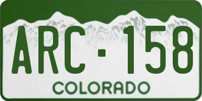 CO license plate ARC158