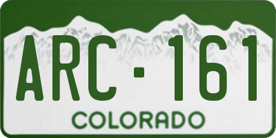 CO license plate ARC161