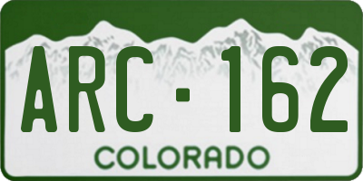 CO license plate ARC162