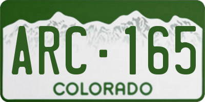 CO license plate ARC165