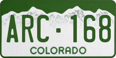 CO license plate ARC168