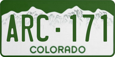 CO license plate ARC171