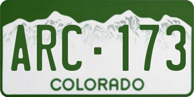 CO license plate ARC173