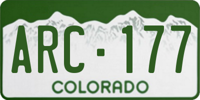 CO license plate ARC177