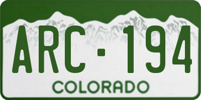 CO license plate ARC194