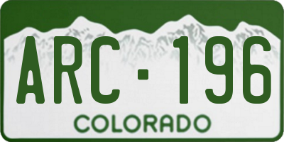 CO license plate ARC196