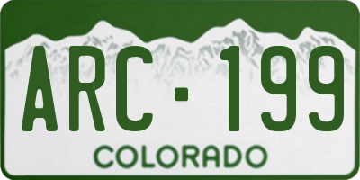 CO license plate ARC199