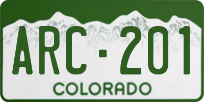 CO license plate ARC201
