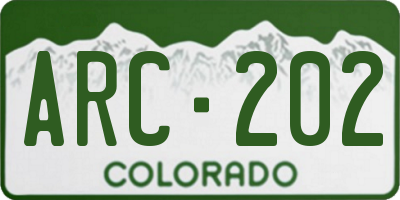 CO license plate ARC202