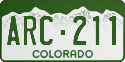 CO license plate ARC211