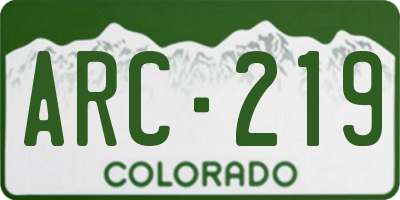 CO license plate ARC219