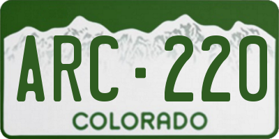 CO license plate ARC220