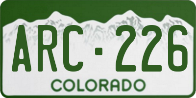 CO license plate ARC226
