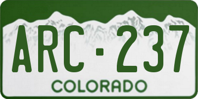CO license plate ARC237