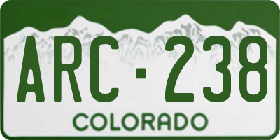 CO license plate ARC238