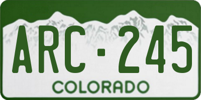 CO license plate ARC245