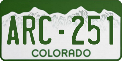 CO license plate ARC251