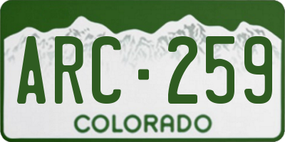 CO license plate ARC259