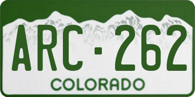 CO license plate ARC262